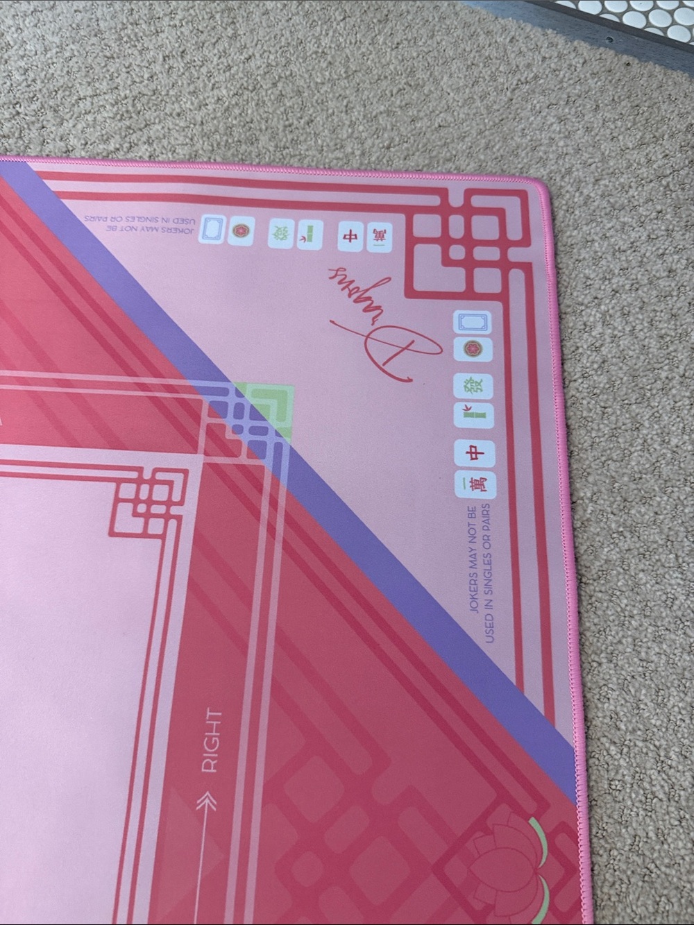 Oh My Mahjong Pink Bird Bam Mahjong Mat and Bag - Picture 7 of 7